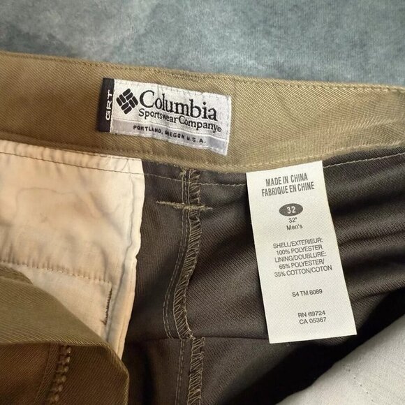 Columbia GRT Mens Pants Size 32 Cargo Hiking Trail Polyester Khaki Olive-Tan - Picture 4 of 15